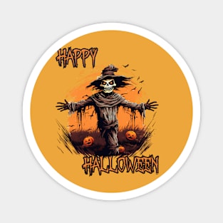 Spooky Scarecrow Happy Halloween Magnet